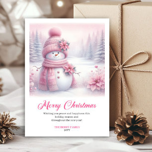 Luxus-Rosé-Schneemann-Kinder-Weihnachtskarten zum Feiertagskarte