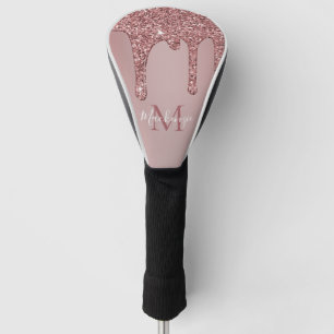 Luxus-Roségold-Glitzer-Monogramm Golf Headcover