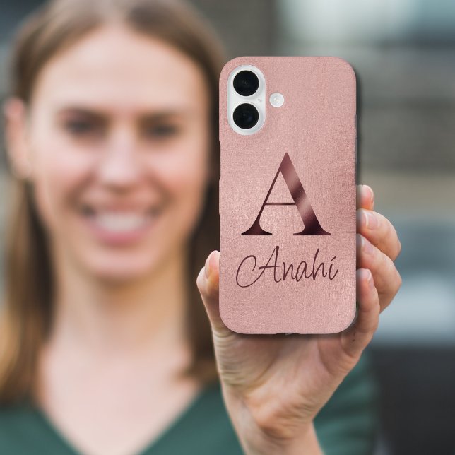 Luxus-Roségold-Monogramm Case-Mate iPhone Hülle (Von Creator hochgeladen)
