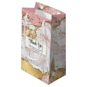 Luxus-Roségold-Pink-Marmor-Party-Dankeschön Kleine Geschenktüte