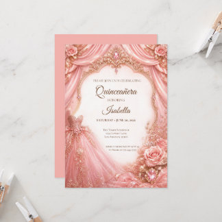 Luxus-Roségold-Prinzessin-Quinceañera Einladung