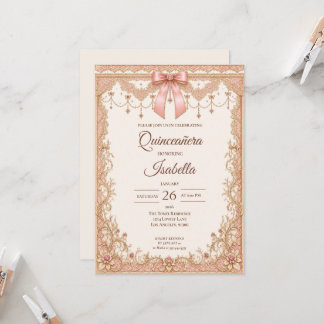 Luxus-Roségold-Quinceañera Einladung