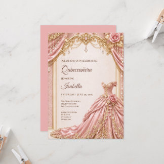 Luxus-Roségold-Quinceañera Einladung