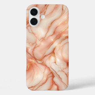 Luxus-Roségold- und Soft-Pink-Marmor-Hülle - Elega iPhone 16 Plus Hülle