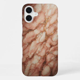 Luxus-Roségold- und Soft-Pink-Marmor-Hülle - Elega iPhone 16 Plus Hülle