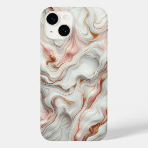 Luxus-Roségold- und Weißmarmor-Fluid-Art - Eleganz Case-Mate iPhone 14 Hülle