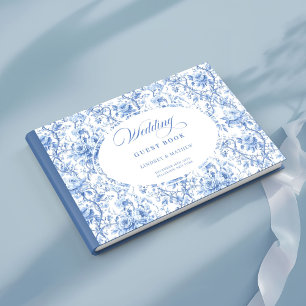 Luxus-Rosen im tiefen Blau französischen Toile-Gäs Gästebuch