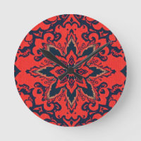 Luxus-Rot-Blau-Ornament-Perser-Medaillon-Muster