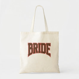 Luxus Rot + Braun Kariert Varsity BRIDE Tragetasche