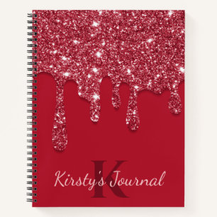 Luxus-Rot-Tropf-Glitter-Tagebuch Notizbuch