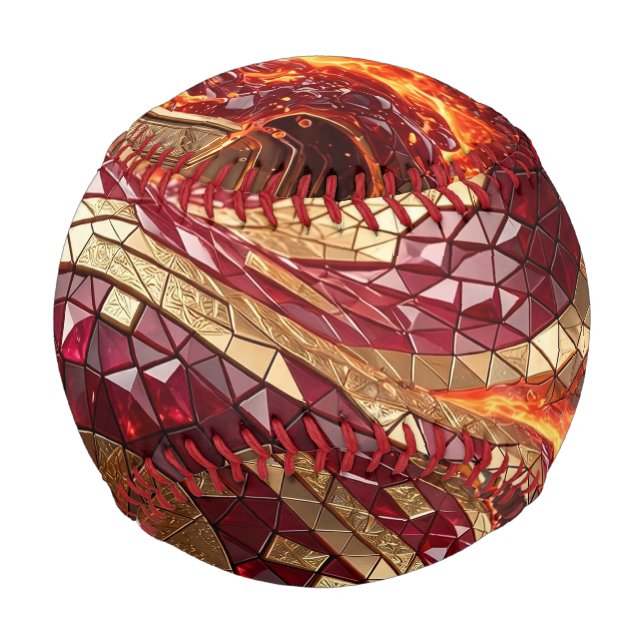 Luxus-Rotgold-Mosaik Baseball (Vorderseite)