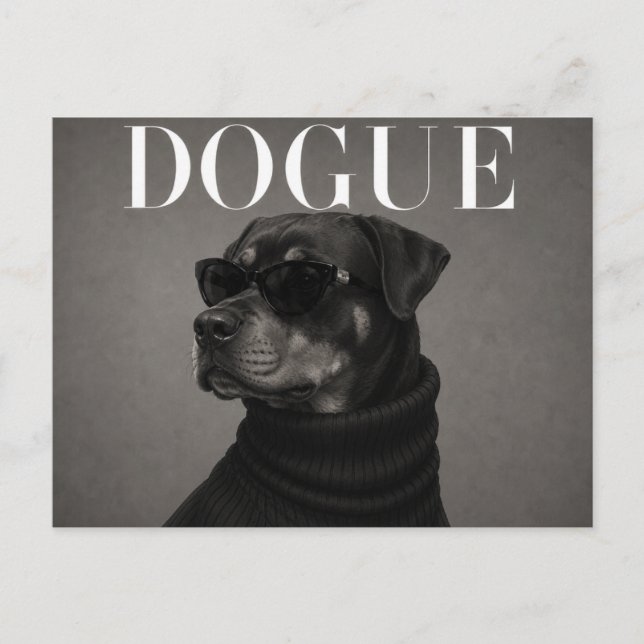 Luxus-Rottweiler-Hundeporträt Postkarte (Vorderseite)