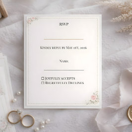 Luxus-Rouge-Blumenmuster RSVP Karte