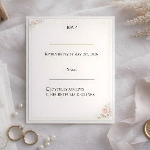 Luxus-Rouge-Blumenmuster RSVP Karte