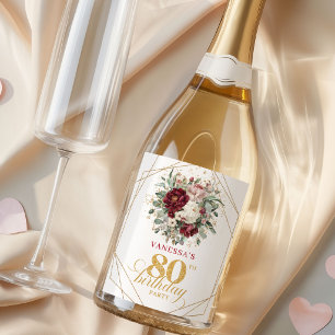 Luxus-Rouge Burgunder 80. Geburtstags-Champagner