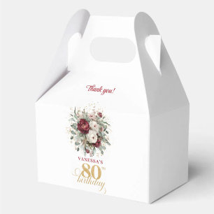 Luxus-Rouge-Burgunder-80.-Geburtstagsgeschenkbox Geschenkschachtel
