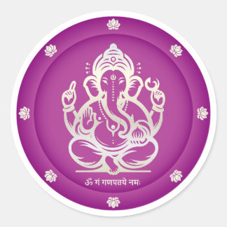 Luxus Royal Purpur Gold Lord Ganesha Aufkleber