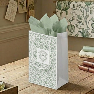 Luxus-Salbei-Französisch-Toile-Künstlerpanel-Wappe Kleine Geschenktüte