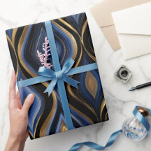 Luxus Saphir Blau Gold Glanz Abstrakte Muster