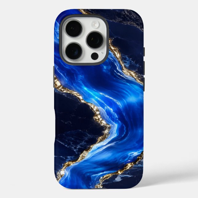 Luxus-Saphir-Marmor-Fluss Case-Mate iPhone Hülle (Rückseite)