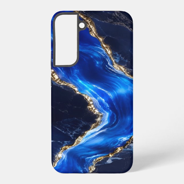 Luxus-Saphir-Marmor-Fluss Samsung Galaxy Hülle (Rückseite)