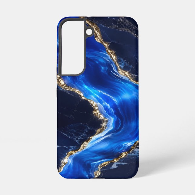 Luxus-Saphir-Marmor-Fluss Samsung Galaxy Hülle (Rückseite)