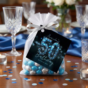 Luxus-Saphirblaue Edelsteine 50. Geburtstag Geschenkanhänger