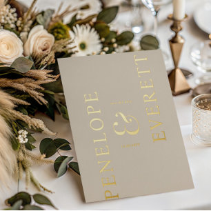 Luxus Save the Date Moderne vertikale Namen Folieneinladung