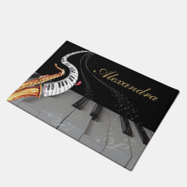 Luxus Saxophone Piano Musiknote Personalisiert Fußmatte