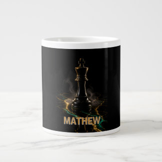 Luxus-Schachkönig Smaragd-Gold mit individuellem N Jumbo-Tasse