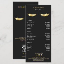 Luxus-Schönheitssalon-Preisliste Schwarz und Gold Menükarte