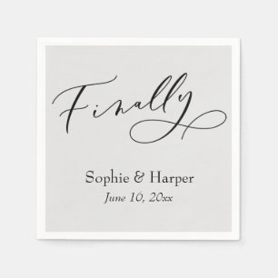 Luxus-Schriftart Einfache Typografie Endlich Grau Serviette