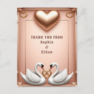 💍 Luxus-Schwan-Roségold-Hochzeit 💍 Postkarte