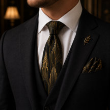 Luxus-Schwarz-Gold-Art-Deco-Skyline-Gatsby-Hochzei