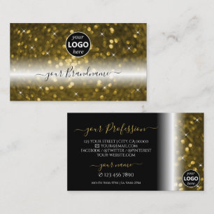 Luxus Schwarz Gold Glänzend Glitter Sterne Logo Hi Visitenkarte