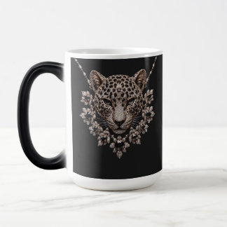 Luxus Schwarz & Gold Leopard Blumen Diamant Verwandlungstasse