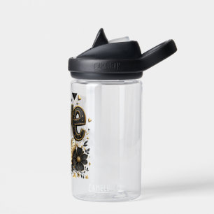 Luxus-Schwarz & Gold Love T-Shirt Eleganter Roma Trinkflasche