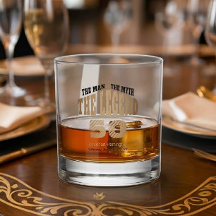 Luxus-Schwarz-Gold-Mann-Mythos-Legende 50. Danke Whiskyglas