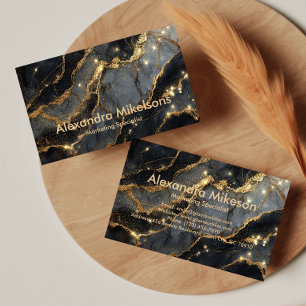 Luxus Schwarz Gold Marmor Geschäftlich Professione Visitenkarte
