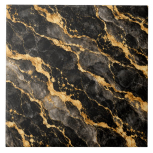 Luxus-Schwarz-Gold-Marmor-Keramikfliese Fliese