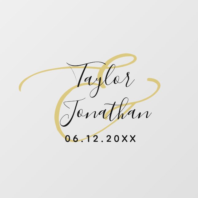 Luxus Schwarz & Gold Minimal Klasse Maßgeschneider Fensteraufkleber (Blatt)