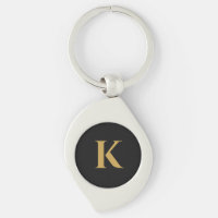 Luxus-Schwarz-Gold-Monogramm K