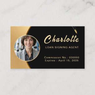 Luxus-Schwarz-Gold-Notar-Porträt Professional Visitenkarte