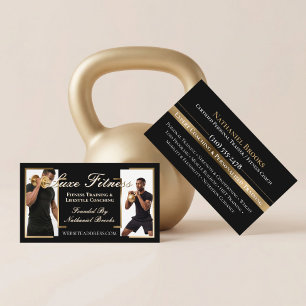 Luxus Schwarz Gold Personal Trainer Fitness Coach Visitenkarte