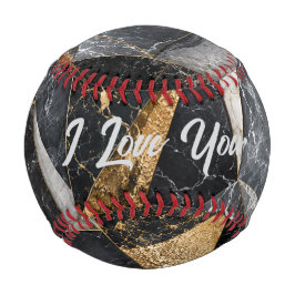 Luxus-Schwarz-Gold-Smaragd-Marmor Baseball