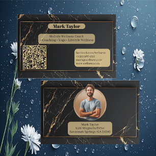 Luxus-Schwarz-Holistic-Wellness-Coach-Alkohol-Tint Visitenkarte