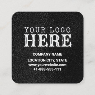 Luxus schwarz individuelles Logo & QR-Code quadrat Quadratische Visitenkarte