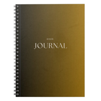 Luxus-Schwarz-Senf-Journal 2026 Notizblock