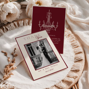 Luxus-Schwarz-Weiß-Foto Hochzeit Danke Einladung