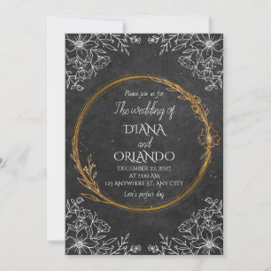Luxus Schwarz & Weiß Hochzeitseinladung Einladung